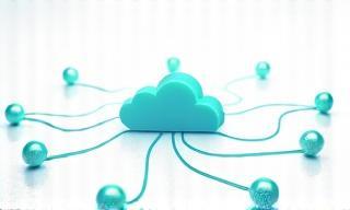 Cloud network graphic visualizing integration workflows
