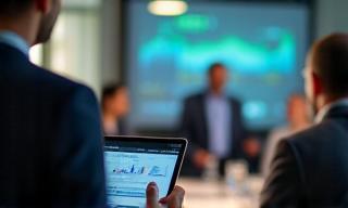 Consultant explaining technology strategy using digital tablet